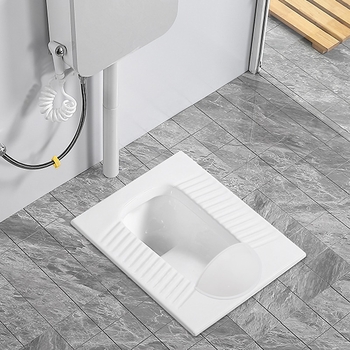 Paravan frontal anti-stropire pentru toaletă de tip squat, din plastic, instalare fără găuri, stil lux ușor