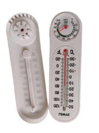 Senzor circular de temperatură și umiditate pentru interior, serie DY, măsoară -20 până la 60°C și 10–99% RH, precizie temperatură ±1°C, precizie umiditate ±5% RH