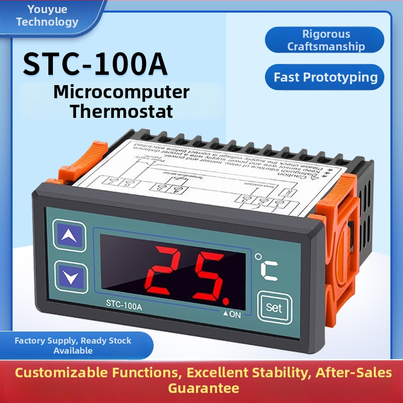STC-100A mikroprocesorový termostat s digitálnym displejom, riadič teploty pre chladenie a vykurovanie
