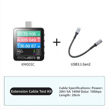 POWER-Z USB tester protokolov rýchleho nabíjania KM003C – merač výkonu 240W, PD3.1 viacprotokolový