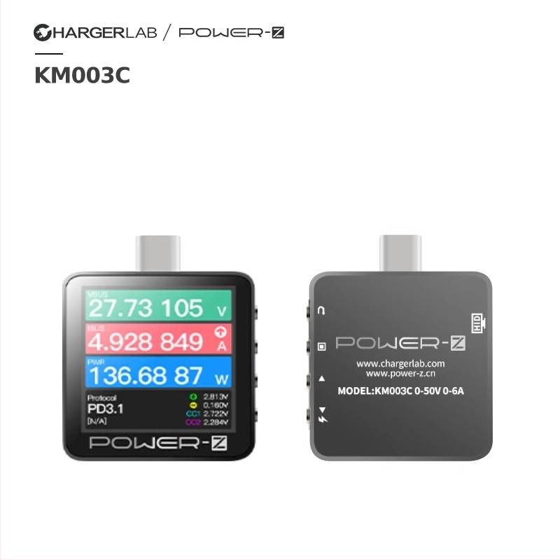 POWER-Z USB tester protokolov rýchleho nabíjania KM003C – merač výkonu 240W, PD3.1 viacprotokolový