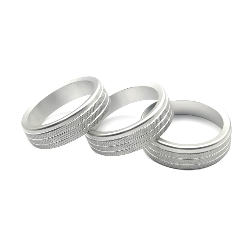 Accesoriu auto audio – aliaj de aluminiu; inel pentru butonul de control al climatizării și inel pentru oglindă; Origine: Guangdong; Personalizare disponibilă