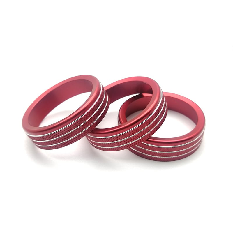Accesoriu auto audio – aliaj de aluminiu; inel pentru butonul de control al climatizării și inel pentru oglindă; Origine: Guangdong; Personalizare disponibilă