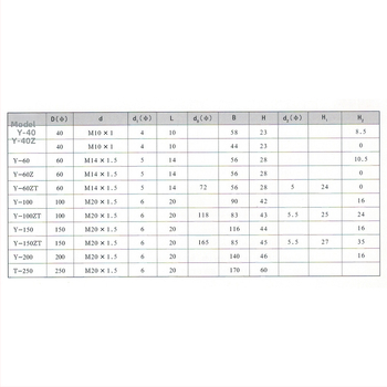 Μετρητής πίεσης από ανοξείδωτου χάλυβα Y-100, συνδεσμολογία με σπείρωμα, εύρος 0-10, ακρίβεια 1%
