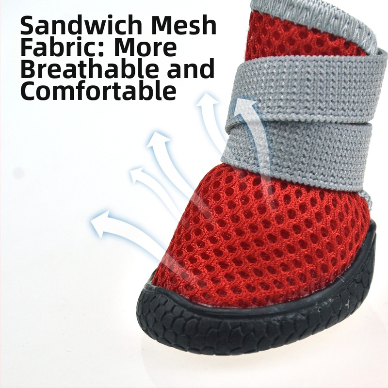 PETSOO Topánky pre psov – Na vonkajšie použitie, priedušná sieťovina, Polyester, Protišmyková a odolná podrážka