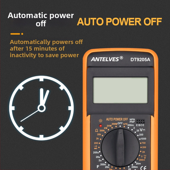 ANTELVES мултиметър с антиизгаряща защита, цифрова висока точност и автоматично изключване, за домашна, студентска и професионална употреба, CE сертифициран