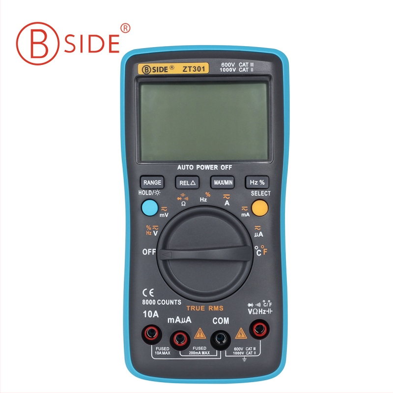 BSIDE ZT301 Digitálny multimeter True RMS, Displej s 8000 číslicami, Viacfunkčný, CE certifikované, pre domáce použitie