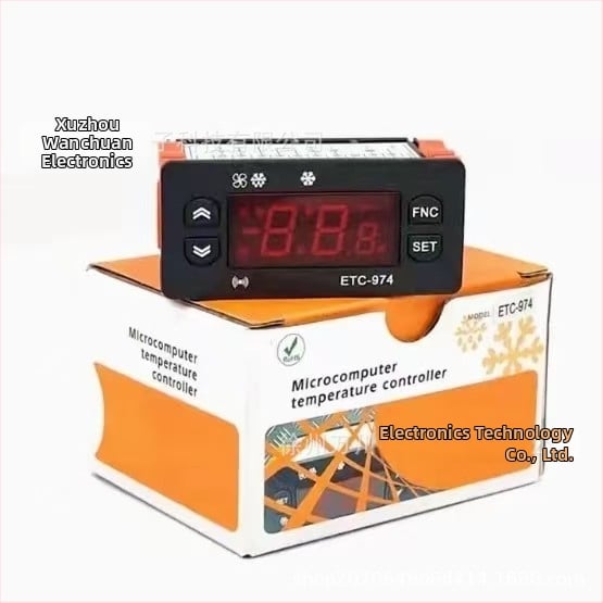 ETC-974 Chladiaci termostat s inteligentným digitálnym displejom teploty a vlhkosti, zabudovaný do panelu, 220V AC
