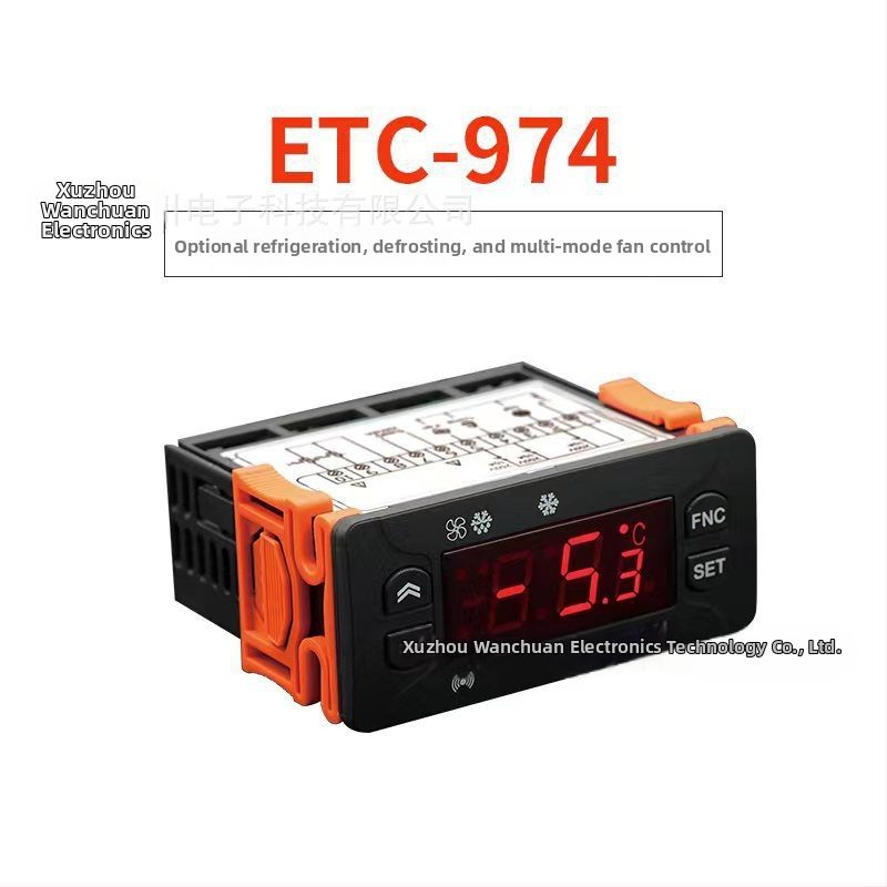 ETC-974 Chladiaci termostat s inteligentným digitálnym displejom teploty a vlhkosti, zabudovaný do panelu, 220V AC
