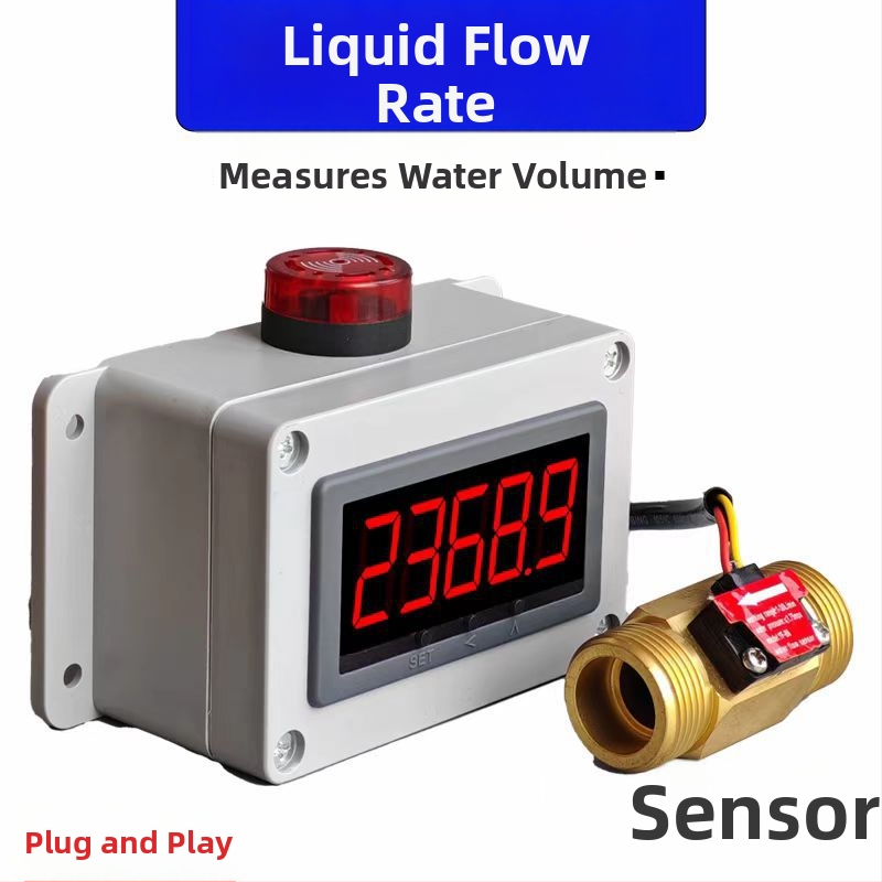 Alarm vody a detektor prúdu pre kvapaliny v potrubí, rozsah merania 36–4200 L/h