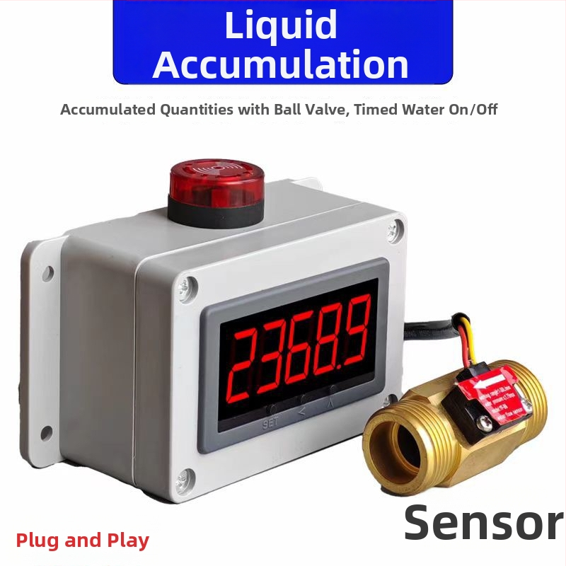 Alarm vody a detektor prúdu pre kvapaliny v potrubí, rozsah merania 36–4200 L/h