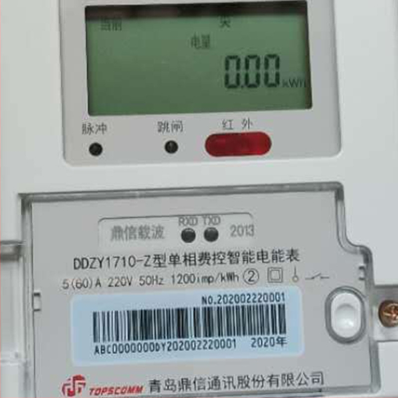 DDZY1710-Z jednofázový inteligentný elektromer s diaľkovou kontrolou poplatkov, 220V, Qingdao Dingxin