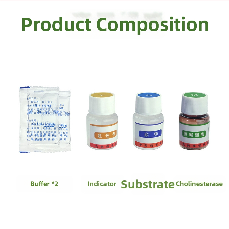Detektor zvyškov pesticídov zo suchého prášku – rýchla detekcia organofosfátových a karbamátových zvyškov vo ovocí a zelenine; model: Pesticide Residue Reagent Dry Powder.