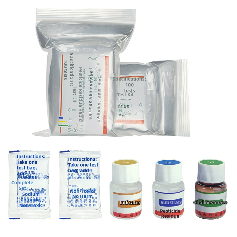 Detektor zvyškov pesticídov zo suchého prášku – rýchla detekcia organofosfátových a karbamátových zvyškov vo ovocí a zelenine; model: Pesticide Residue Reagent Dry Powder.