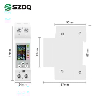 WiFi Tuya Pametni Digitalni Mjerenik Napona i Struje na DIN šinu s Daljinskim Upravljanjem putem Mobitela