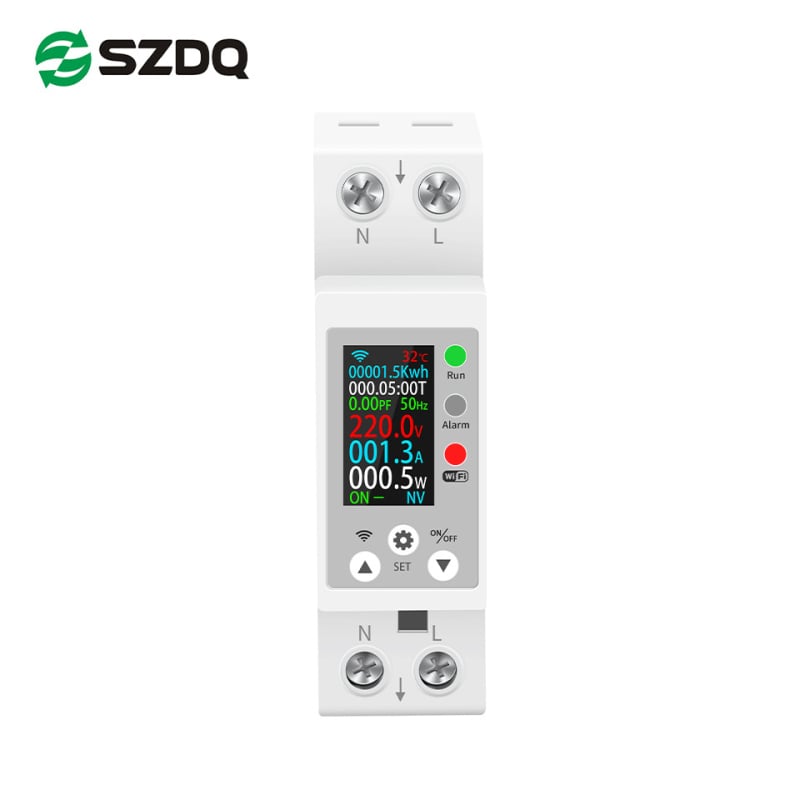 WiFi Tuya Pametni Digitalni Mjerenik Napona i Struje na DIN šinu s Daljinskim Upravljanjem putem Mobitela