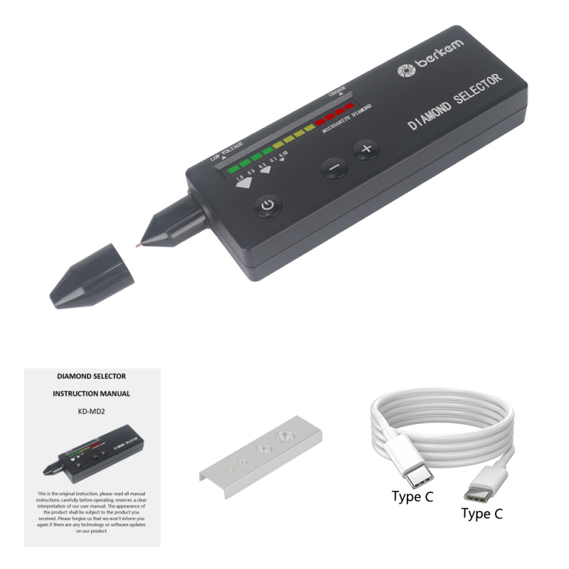 Berkem тестер за диаманти и мозанит – второ поколение, зареждаема писалка-детектор, измерител на топлопроводимостта, идентификация на диаманти и мозанит