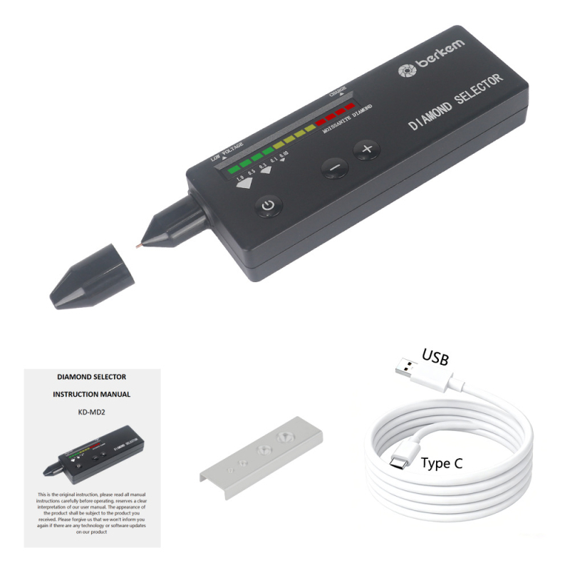 Berkem тестер за диаманти и мозанит – второ поколение, зареждаема писалка-детектор, измерител на топлопроводимостта, идентификация на диаманти и мозанит