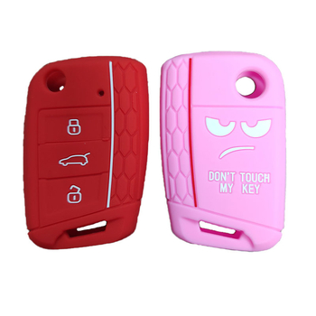 Kalat za ključ automobila iz silikona s ispisanom teksturom, kompatibilan s Volkswagen Golf 7, Tiguan i Lavida, proizvodnja epoksidnim lijevanjem i oblikovanjem, Kapu
