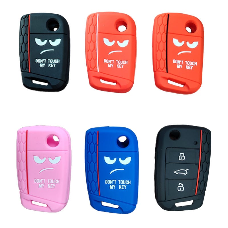 Kalat za ključ automobila iz silikona s ispisanom teksturom, kompatibilan s Volkswagen Golf 7, Tiguan i Lavida, proizvodnja epoksidnim lijevanjem i oblikovanjem, Kapu