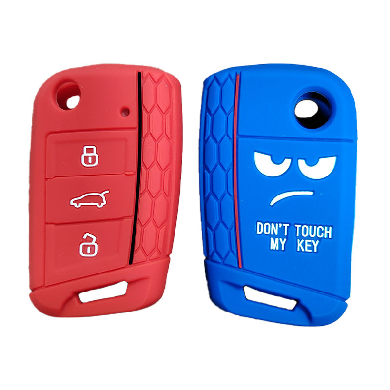 Kalat za ključ automobila iz silikona s ispisanom teksturom, kompatibilan s Volkswagen Golf 7, Tiguan i Lavida, proizvodnja epoksidnim lijevanjem i oblikovanjem, Kapu