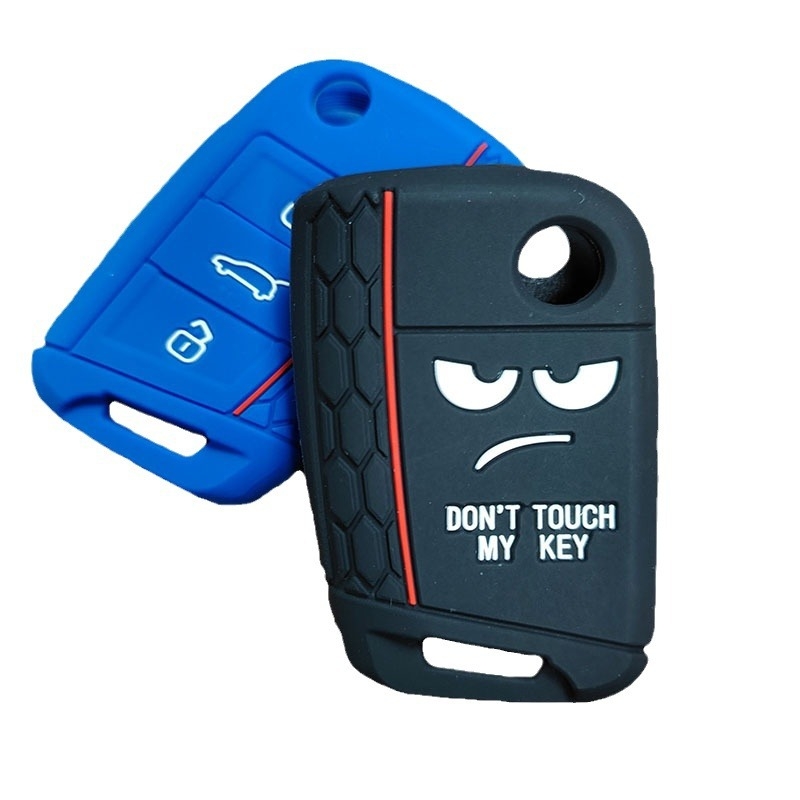 Kalat za ključ automobila iz silikona s ispisanom teksturom, kompatibilan s Volkswagen Golf 7, Tiguan i Lavida, proizvodnja epoksidnim lijevanjem i oblikovanjem, Kapu