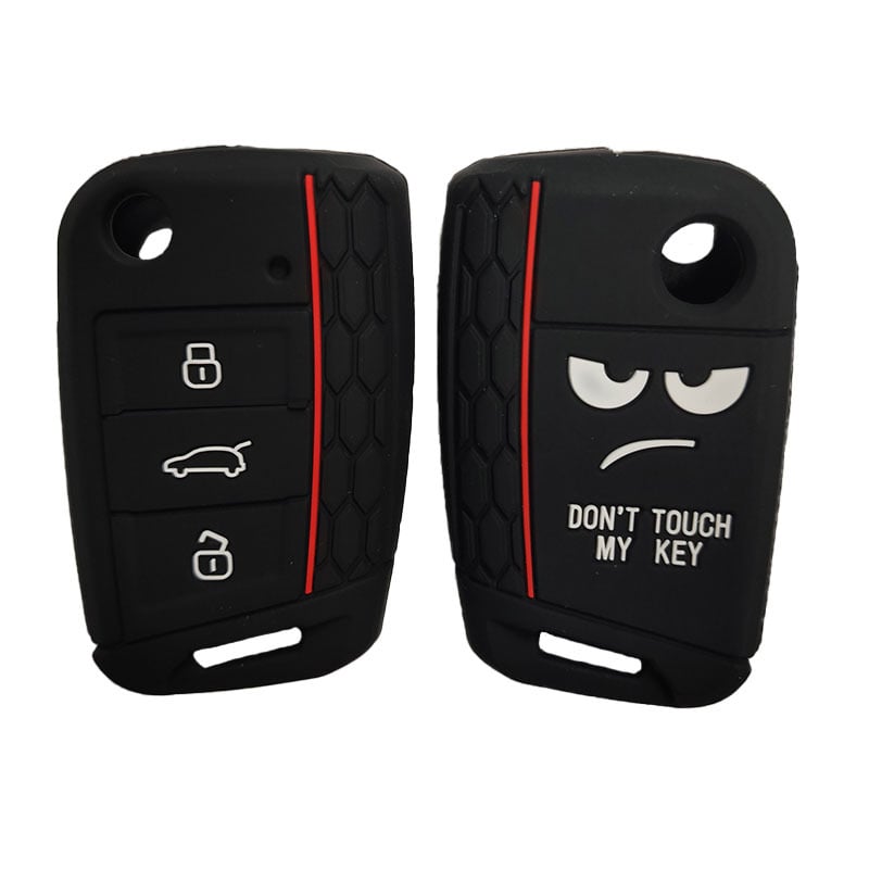 Kalat za ključ automobila iz silikona s ispisanom teksturom, kompatibilan s Volkswagen Golf 7, Tiguan i Lavida, proizvodnja epoksidnim lijevanjem i oblikovanjem, Kapu