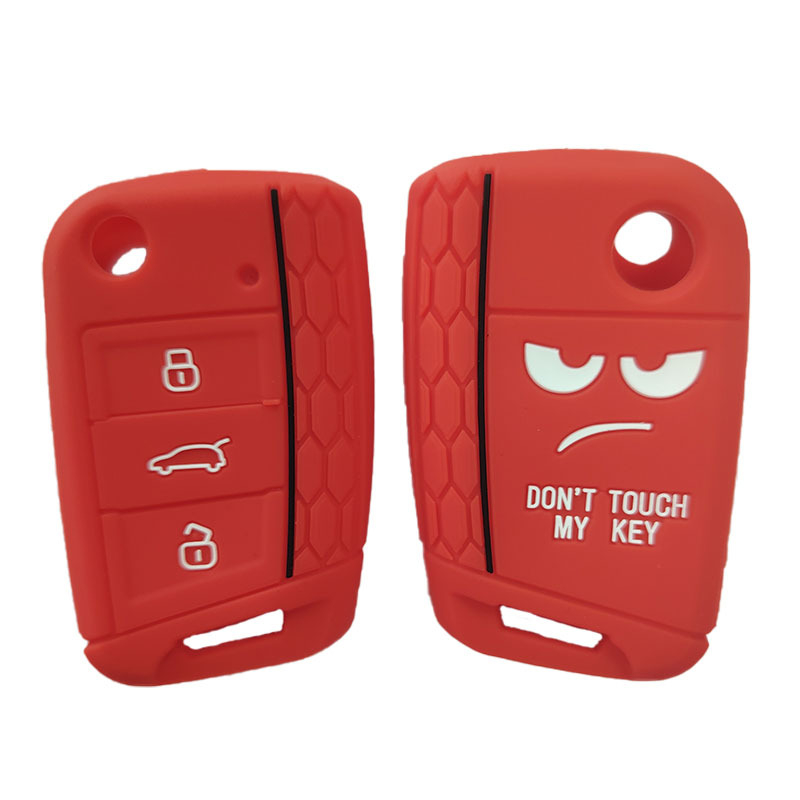Kalat za ključ automobila iz silikona s ispisanom teksturom, kompatibilan s Volkswagen Golf 7, Tiguan i Lavida, proizvodnja epoksidnim lijevanjem i oblikovanjem, Kapu