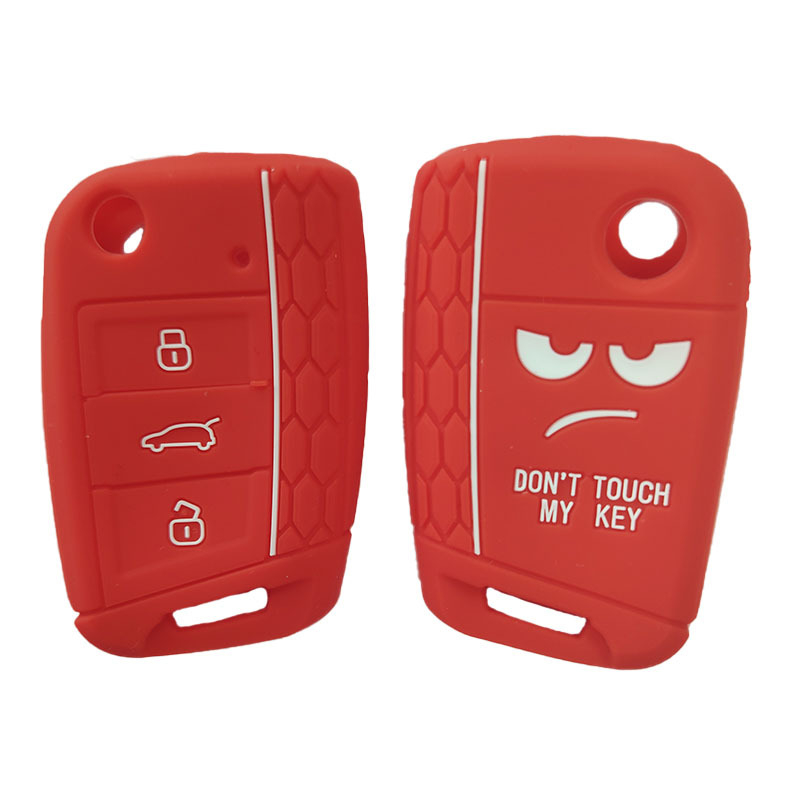 Kalat za ključ automobila iz silikona s ispisanom teksturom, kompatibilan s Volkswagen Golf 7, Tiguan i Lavida, proizvodnja epoksidnim lijevanjem i oblikovanjem, Kapu