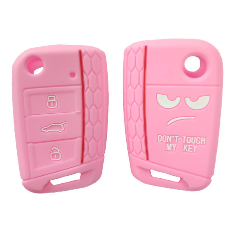 Kalat za ključ automobila iz silikona s ispisanom teksturom, kompatibilan s Volkswagen Golf 7, Tiguan i Lavida, proizvodnja epoksidnim lijevanjem i oblikovanjem, Kapu