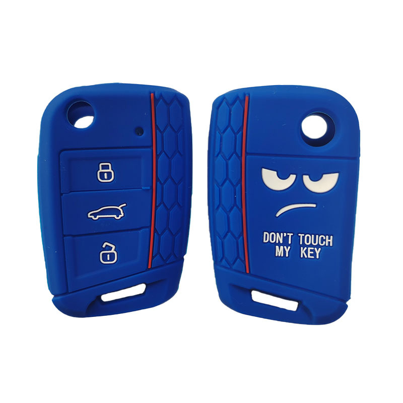 Kalat za ključ automobila iz silikona s ispisanom teksturom, kompatibilan s Volkswagen Golf 7, Tiguan i Lavida, proizvodnja epoksidnim lijevanjem i oblikovanjem, Kapu