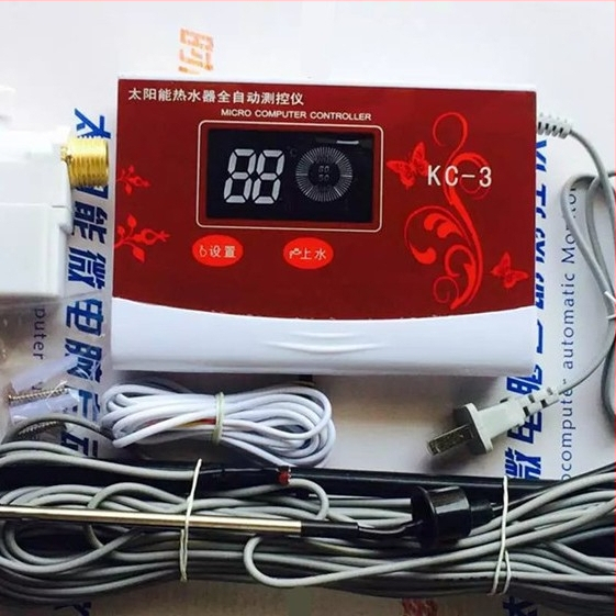 Solárny ovládač zásobovania vodou pre ohrev solárny s LCD displejom pre teplotu vody a hladinu vody, model KC-3