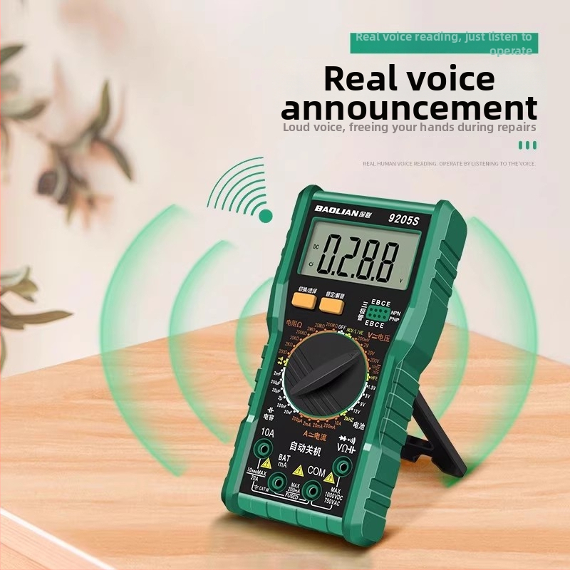 Baolian Мултиметър с висока прецизност, цифров дисплей, безконтактно измерване, защита от изгаряне, многофункционален инструмент за електротехници