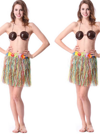 Сутиен с кокосови черупки и хула комплект за етнически танц, унисекс, Chenille и Spandex, пролет 2025