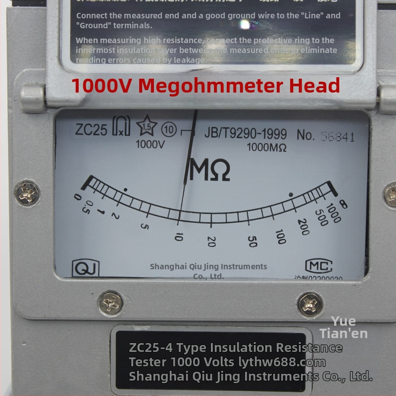 Ručný megohmmetr ZC25-3/ZC25-4, 0-500 MΩ, 500/1000/2500 V, presnosť 0,1%