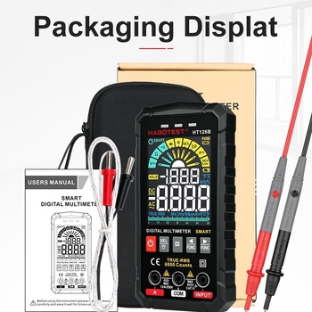 Дигитален мултиметър HT126B - автоматично избиране на диапазона, CAT III 600V, измерва DC/AC напрежение и ток, съпротивление и капацитет