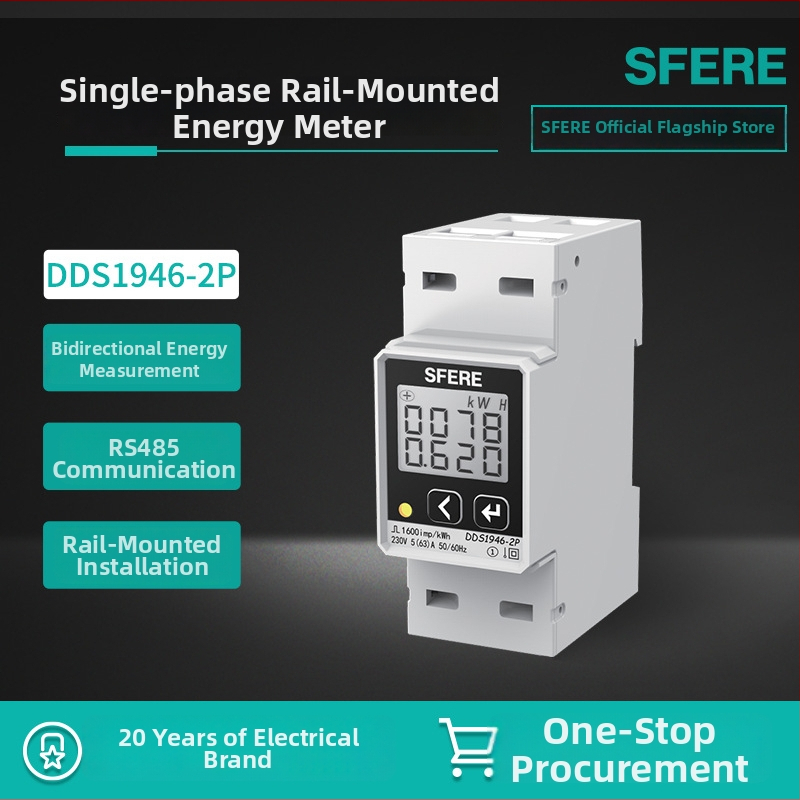 Jednofázový merací prístroj na lištu, inteligentný merací prístroj, značka Sfere/Sphir, model DDS1946-2, Materiálne číslo 40