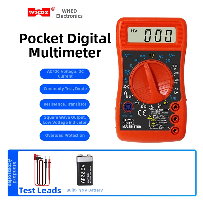 DT820D Mini Digitálny Multimeter WHDZ, CE Certifikát, Nie je Importovaný