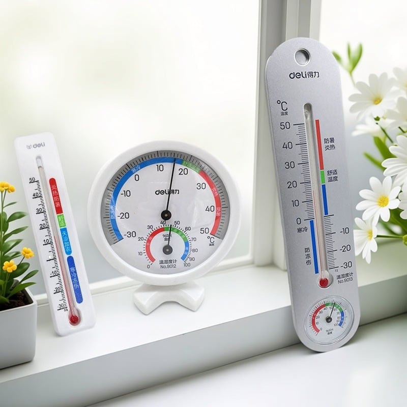 Термометър-хигромер за вътрешна употреба, висока точност, модел 9012, Deli