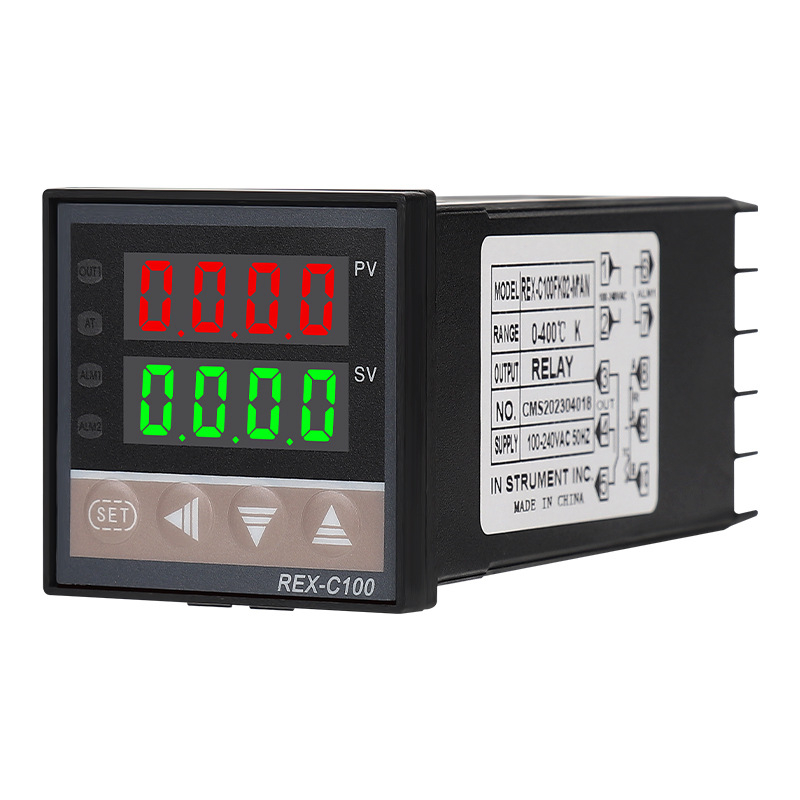 PID контролер за температура с цифров дисплей, Rex-C100/Rex-C400, OMPURON, 220V, панелен монтаж, за нагревателни тръби