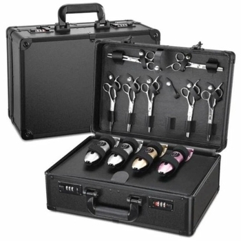 Cutie metalică pentru instrumente, din aliaj de aluminiu, portabilă, pentru instrumente de manichiură, păr și gene