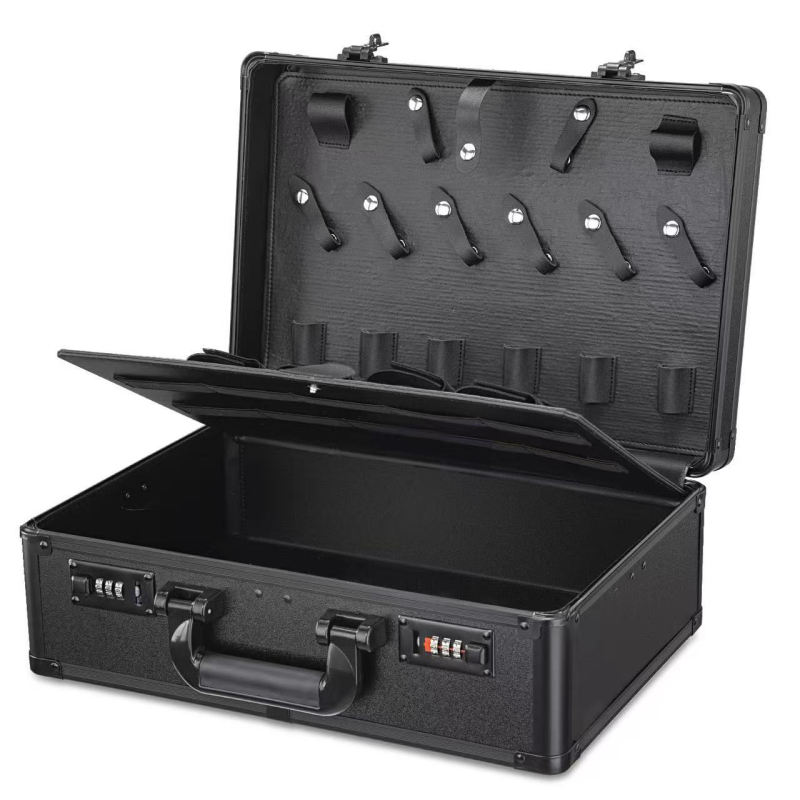 Cutie metalică pentru instrumente, din aliaj de aluminiu, portabilă, pentru instrumente de manichiură, păr și gene