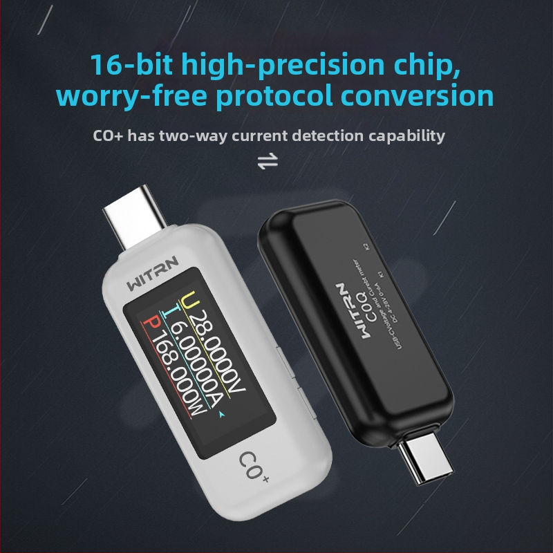 C0Q+ USB Type-C prechodný tester – detekcia PD 3.1, merač napätia a prúdu USB, rýchle nabíjanie C2, 48V
