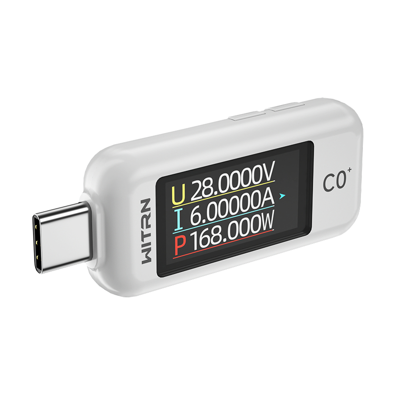 C0Q+ USB Type-C passthrough тестер — PD 3.1 детекция, USB измерване на напрежение и ток, C2 бързо зареждане, 48V