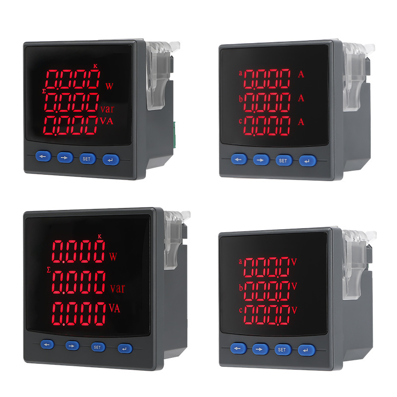 Τριφασικός ψηφιακός μετρητής ισχύος με LCD οθόνη, μέτρηση τάσης και ρεύματος, RS-485 επικοινωνία
