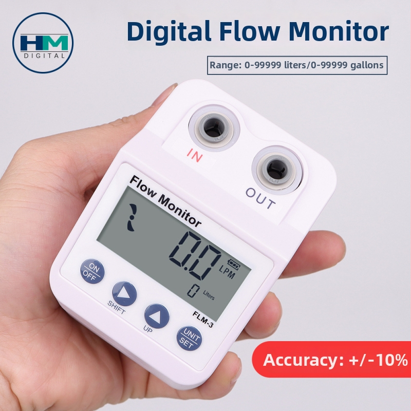 Trickle prenosný digitálny monitor prúdu pre vodu s automatickým alarmom — rozsah merania 0–99999 L / 0–99999 galónov