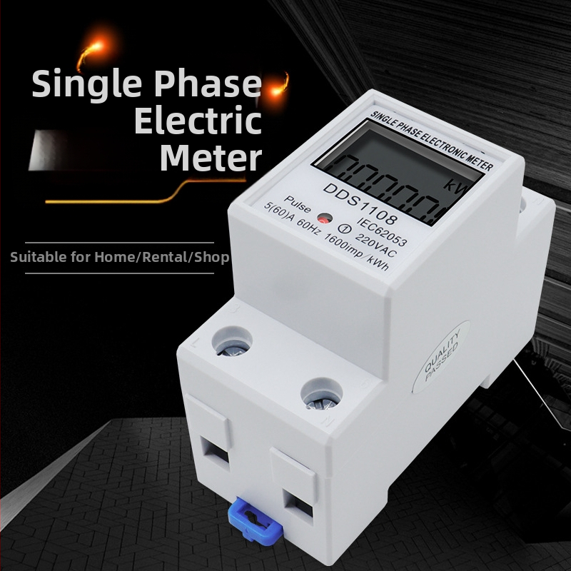 TY DDS1108 jednofázový merací elektrický merač na DIN lištu, inteligentný digitálny displej, 220V, 2P, vysoká presnosť