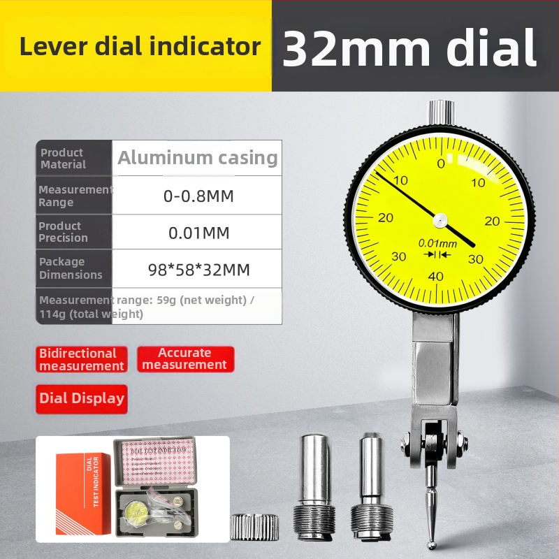 Mechanický dial indikátor 0-10 mm, ukazovacia verzia, presnosť 0,01 mm