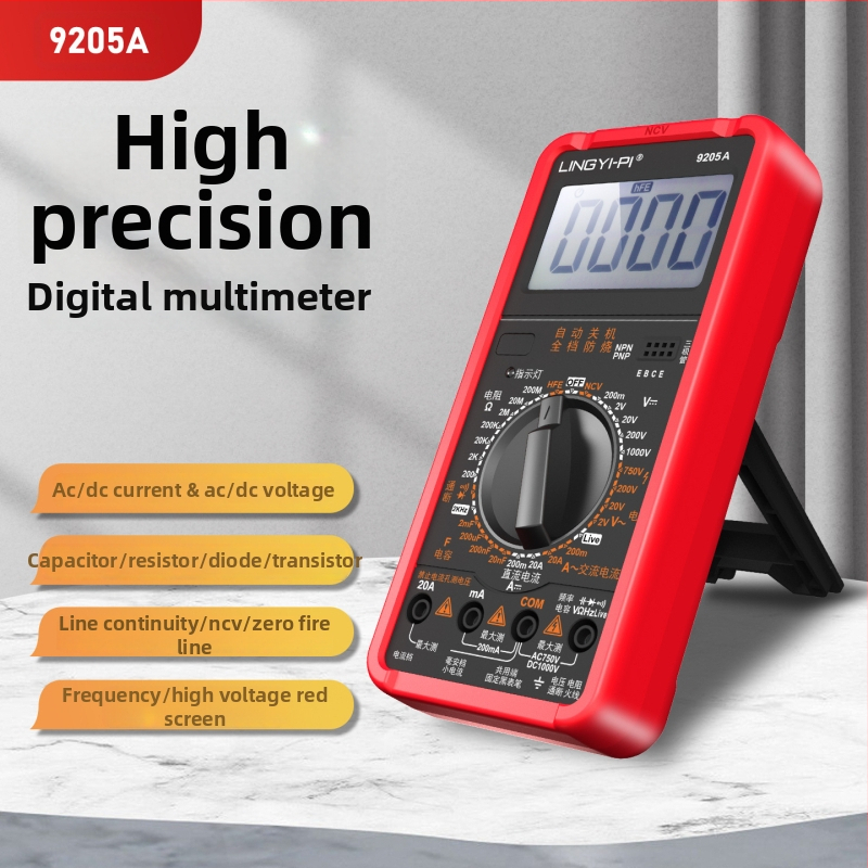 DT9205A Digitálny multimetr s vysokou presnosťou – plne automatický, inteligentný, viacfunkčný, ochrana proti prehriatiu, pre elektrikárov