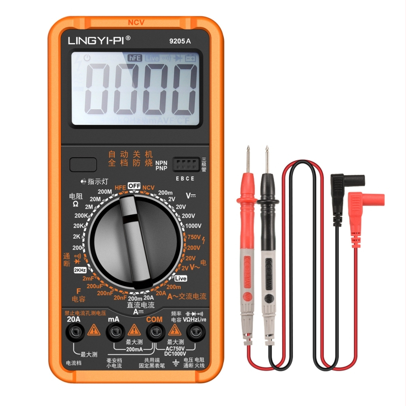 DT9205A Digitálny multimetr s vysokou presnosťou – plne automatický, inteligentný, viacfunkčný, ochrana proti prehriatiu, pre elektrikárov